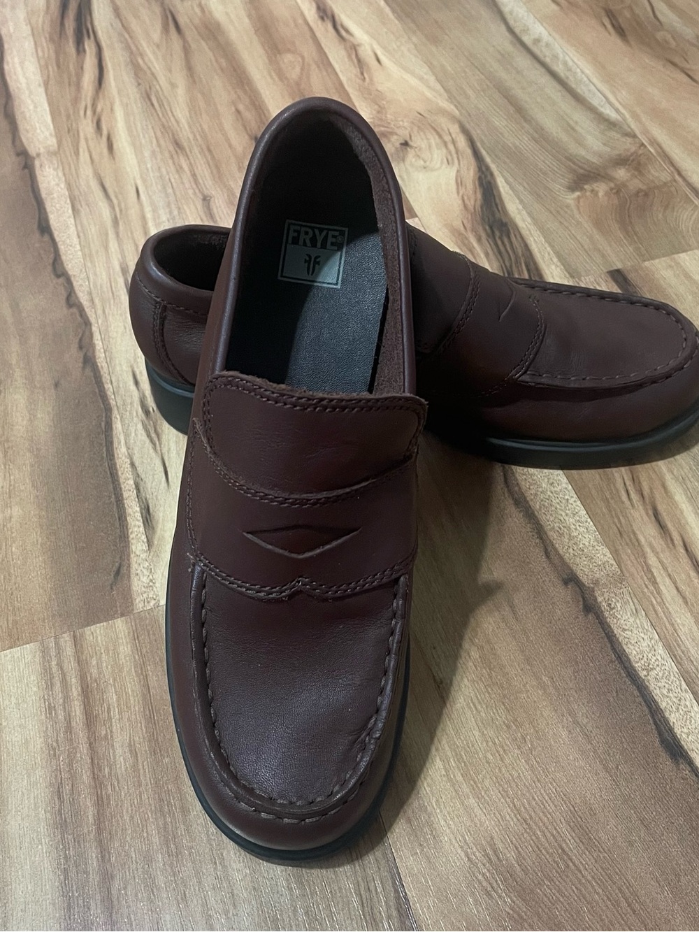 Frye Missy Brown Leather Penny Loafers Women’s Size 8.5 Academia Minimalist